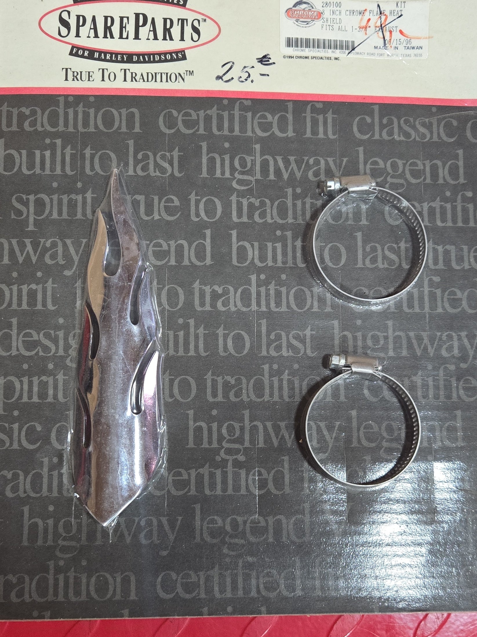 Harley Chopper Custombike Hitzeschutzblech Flames chrom NEW