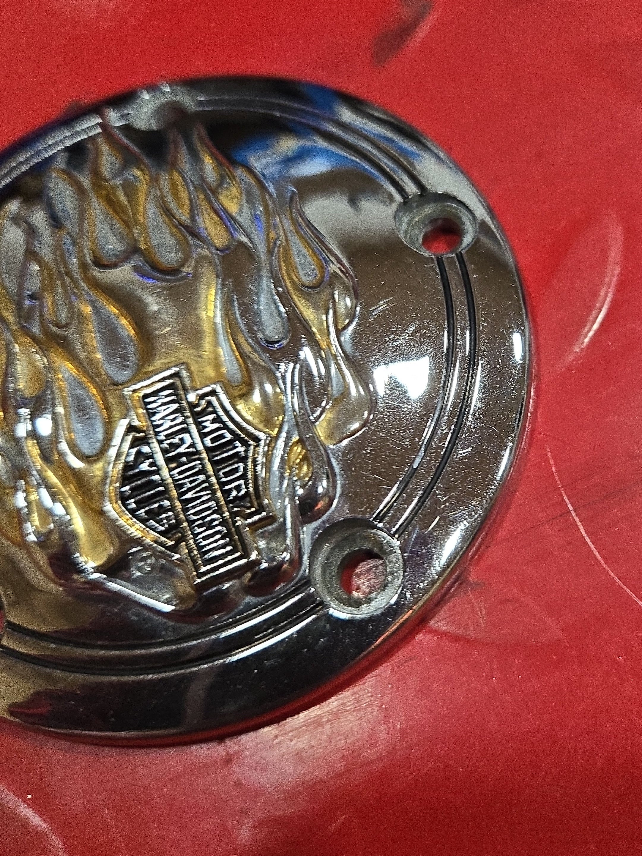 Harley Davidson Timing Cover Flames chrom gebraucht