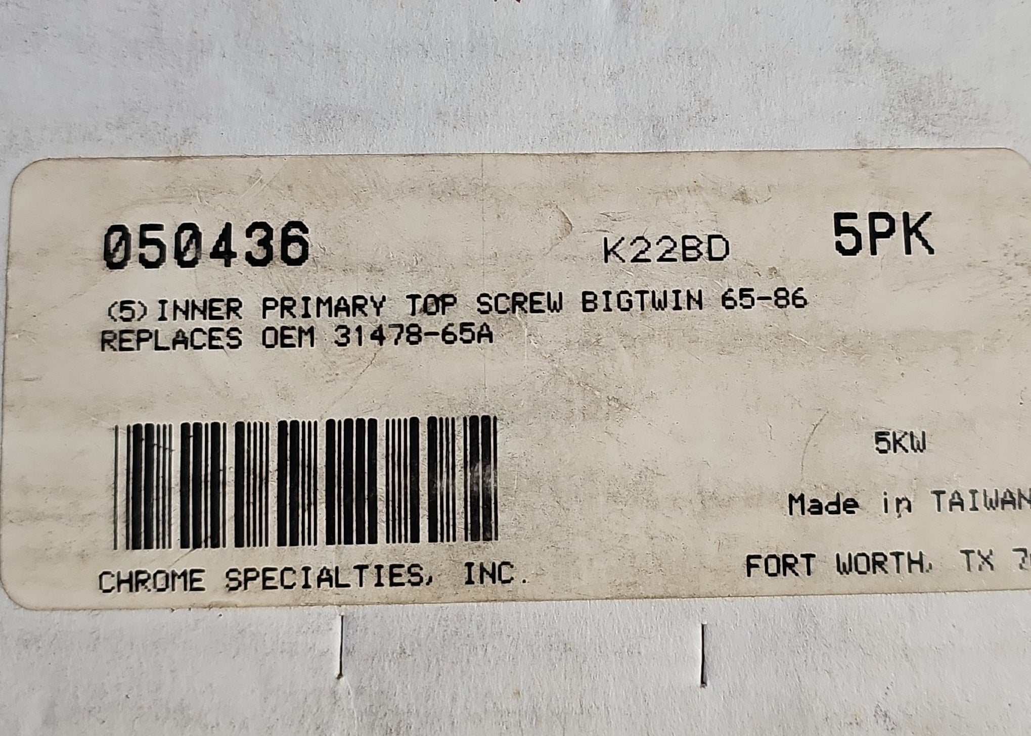 Harley Davidson Inner Primär Top Screw NEW