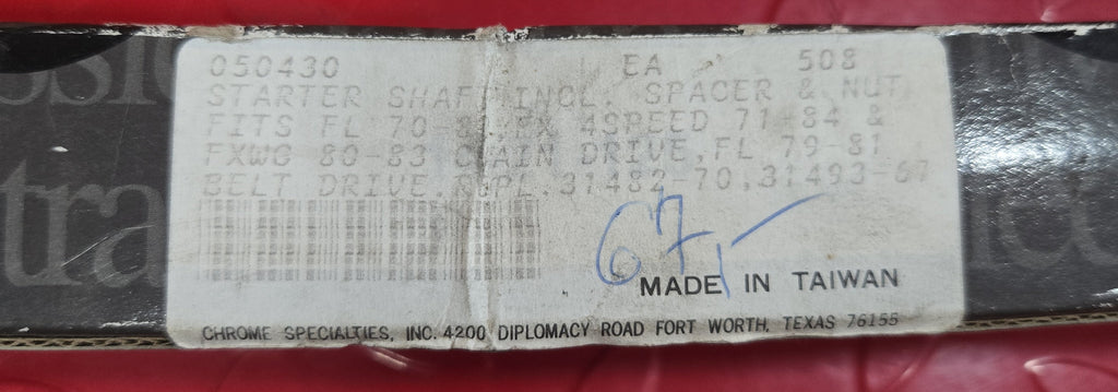 Harley Davidson Starter Shaft inkl. Spacer&Nut NEW