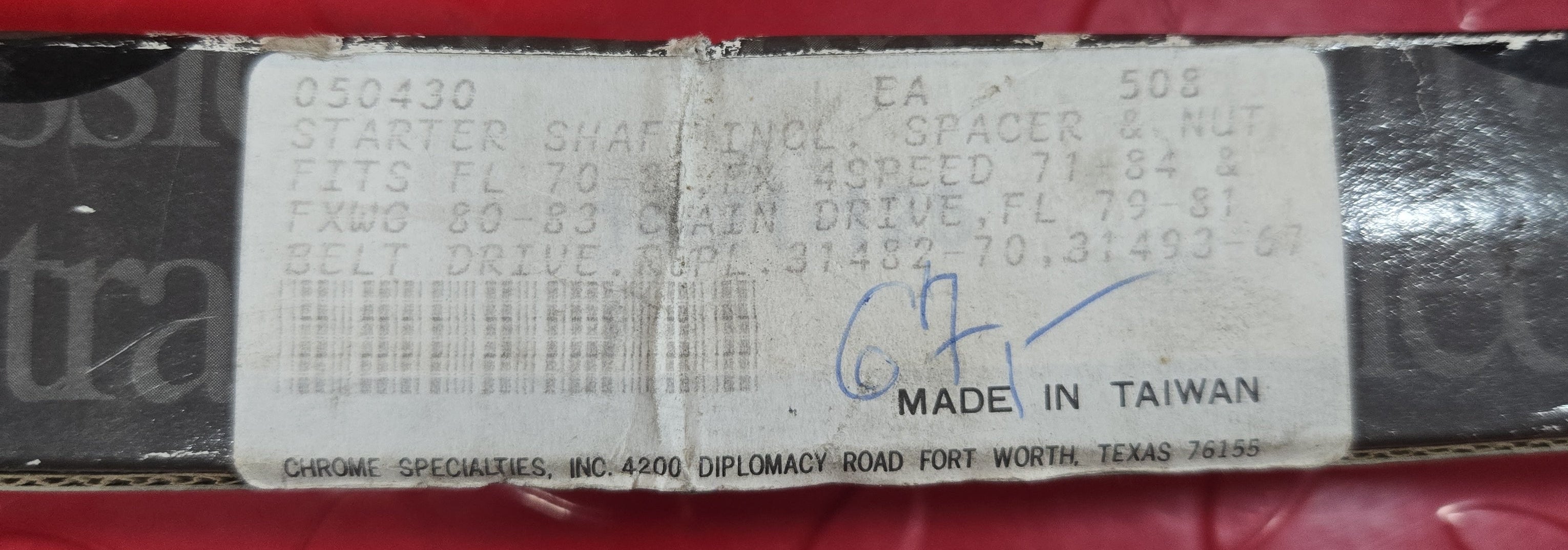 Harley Davidson Starter Shaft inkl. Spacer&Nut NEW