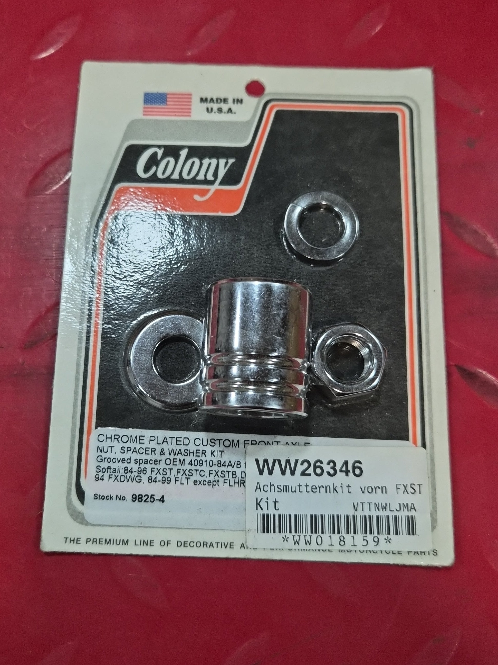 Harley Davidson BT front Axle Spacer Kit chrom