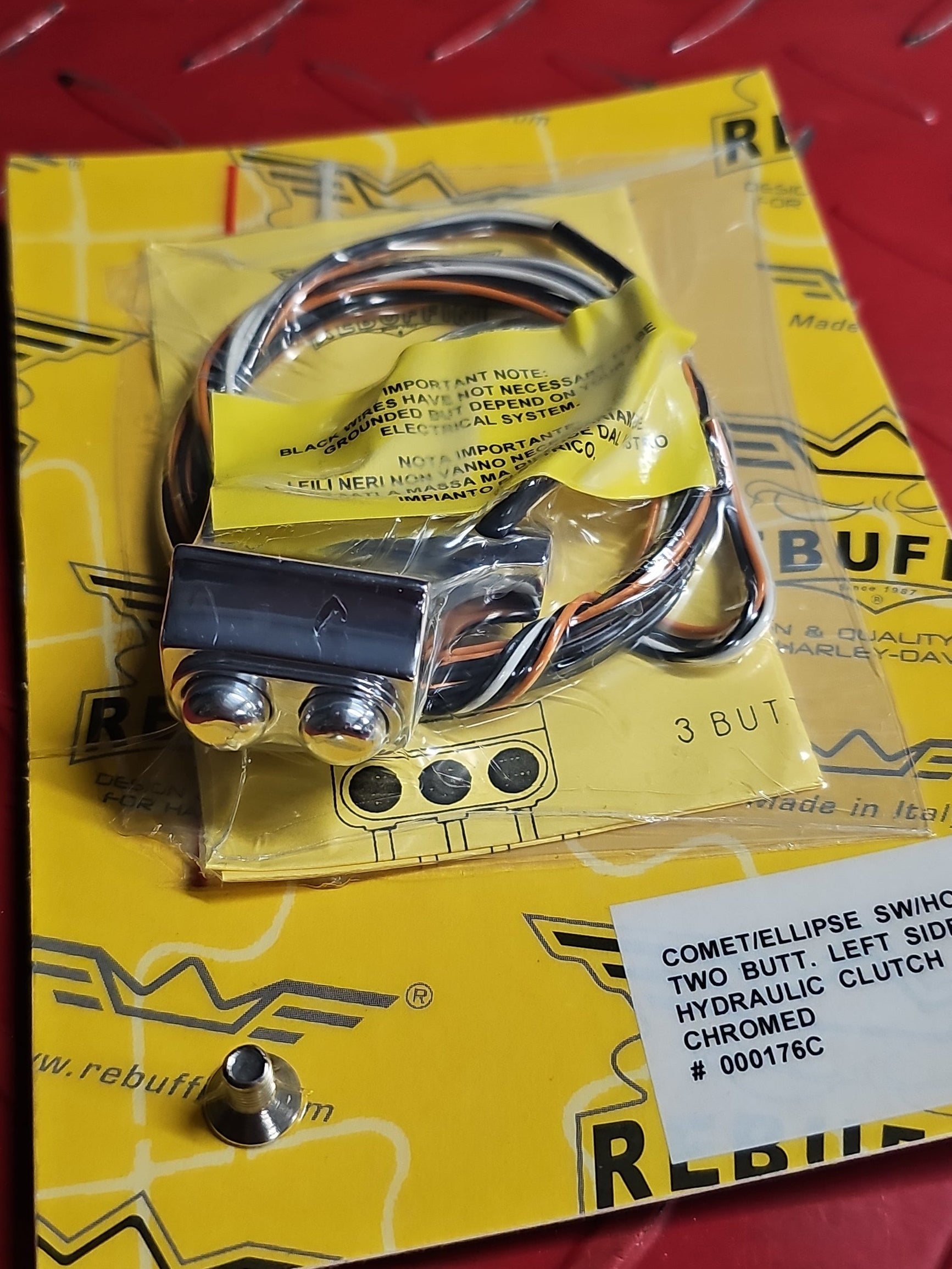 Harley REBUFFINI Taster 2 Buttons links chrom NEW
