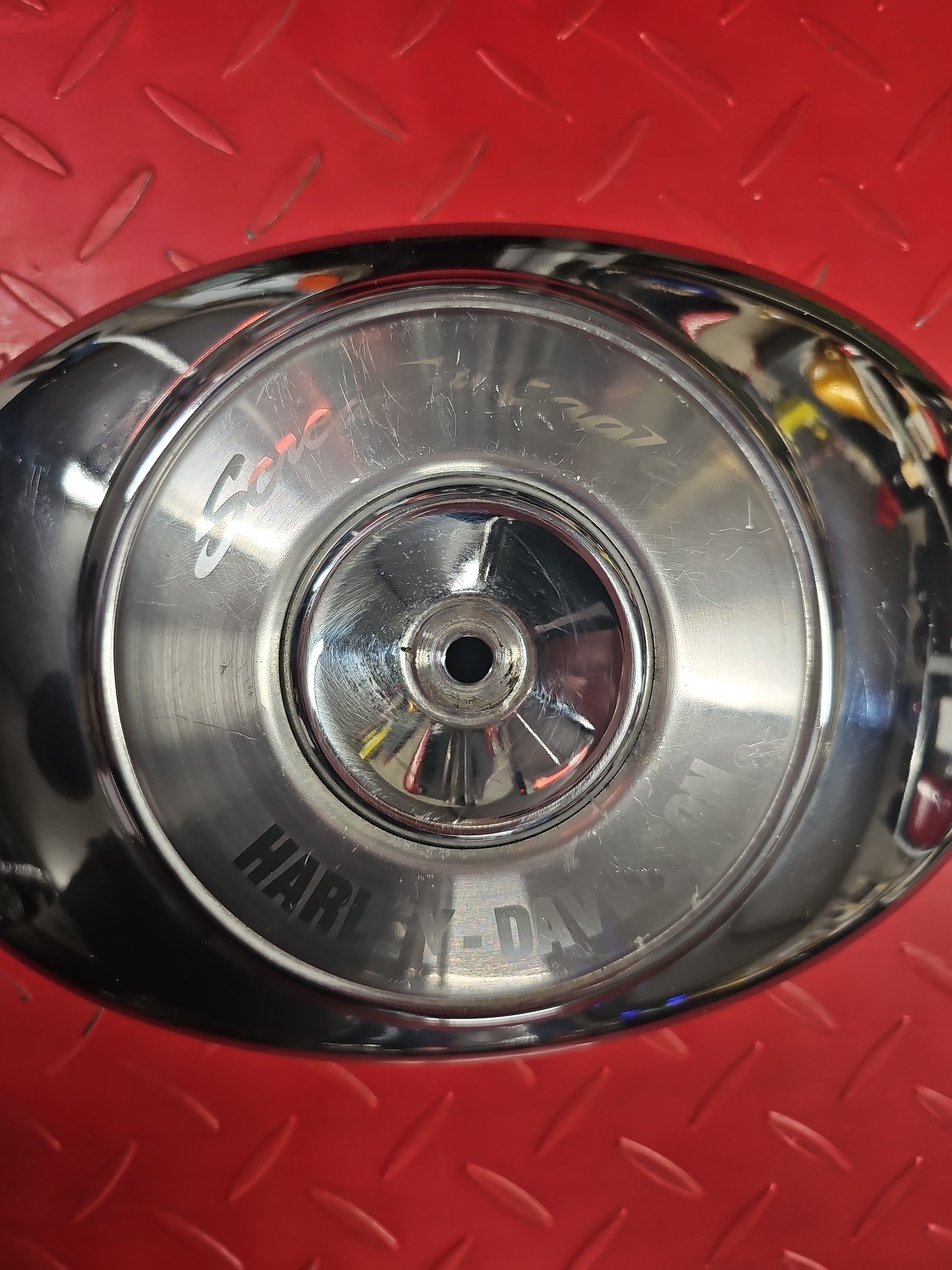 Harley Davidson LuftfilterDeckel chrom Sreamin Eagle gebraucht