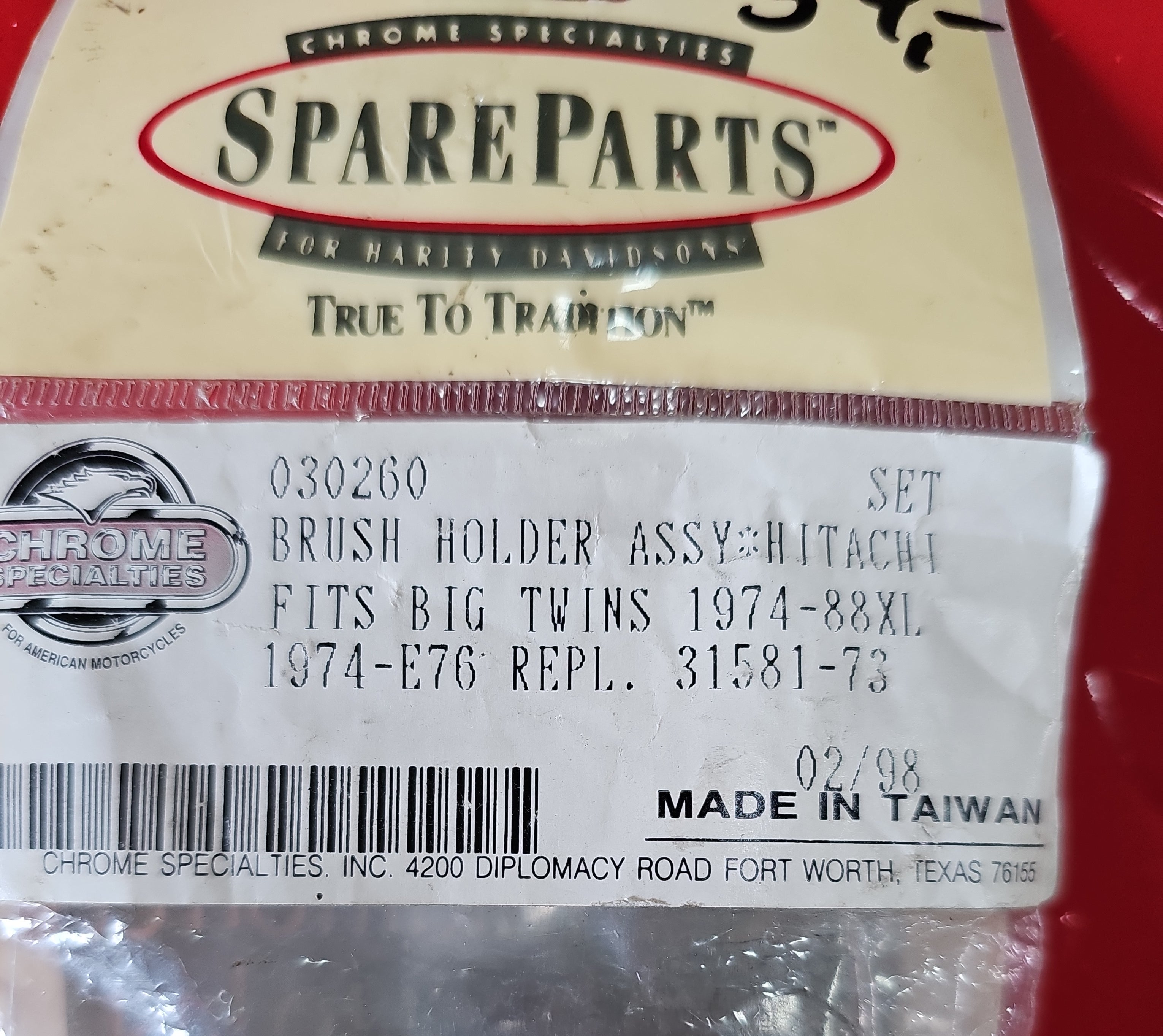 Harley Davidson Brush Holder Assy Set NEW