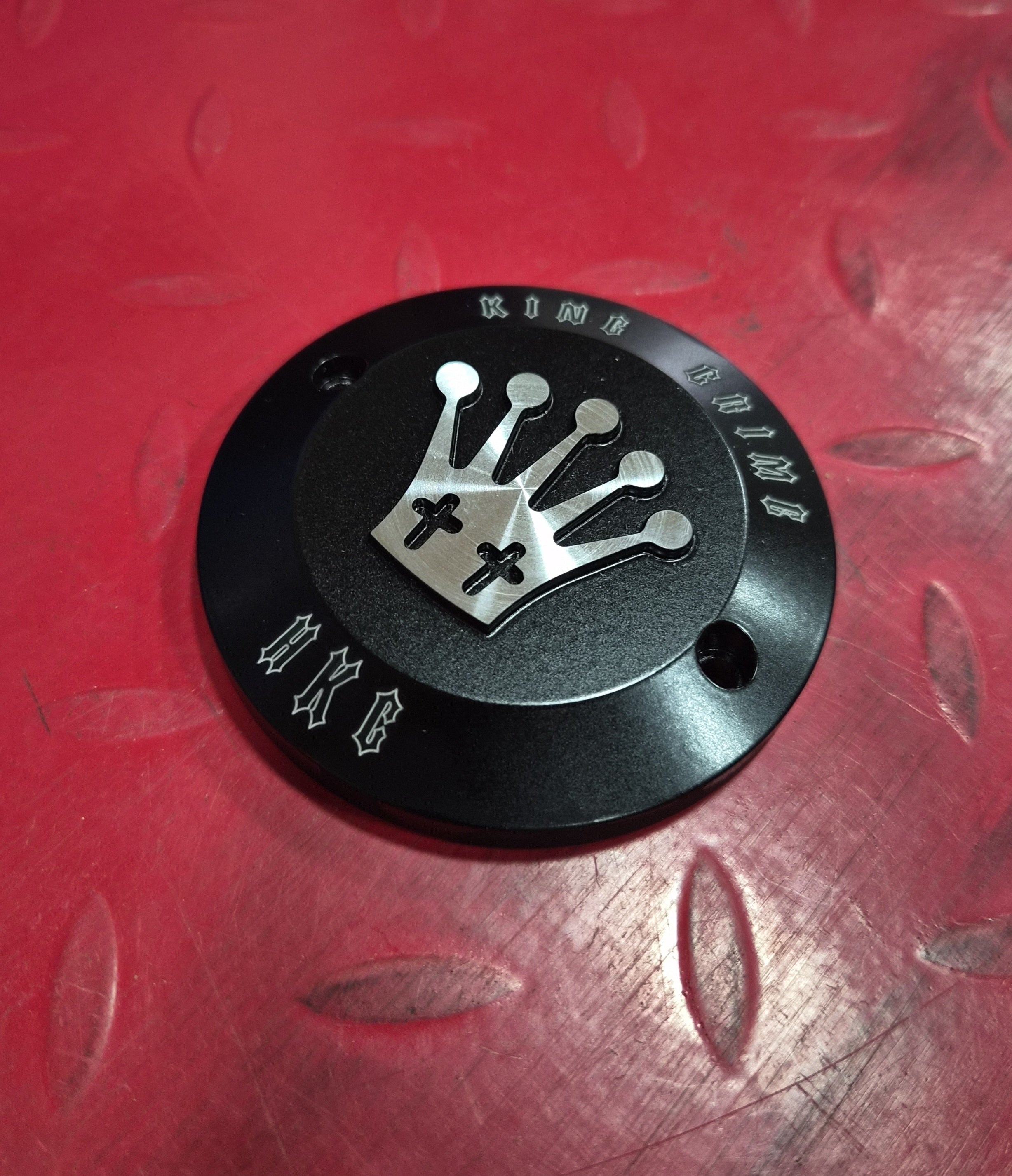HELLS KITCHEN Pointcover "KING CRIME" für Harley Black NEW