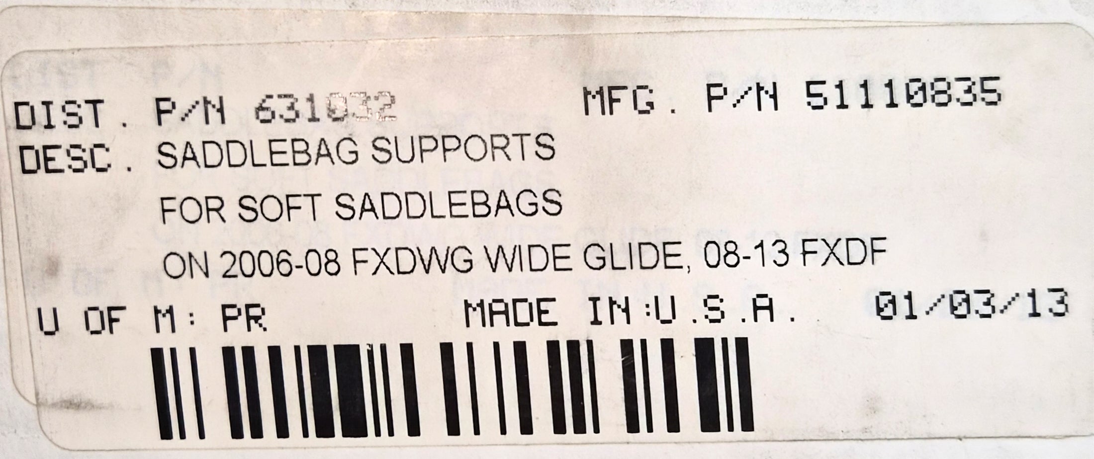 Harley Satteltaschen Halter Soft Saddlebags Supports NEW
