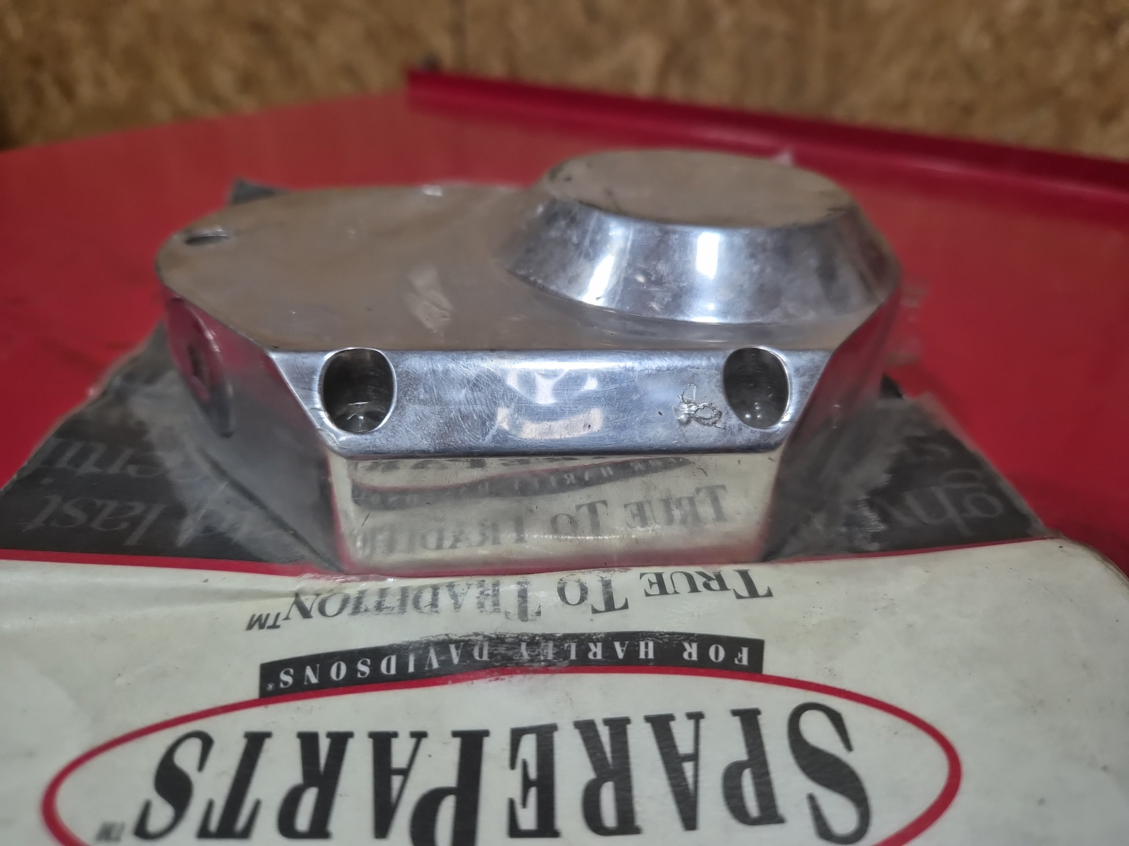 Harley Davidson Getriebeseitendeckel Trapdoor Alu poliert NEW