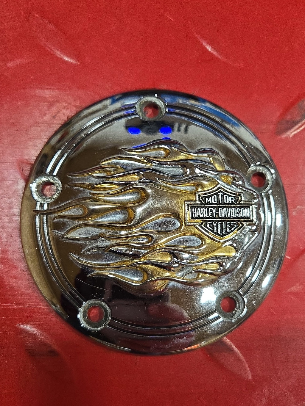 Harley Davidson Timing Cover Flames chrom gebraucht
