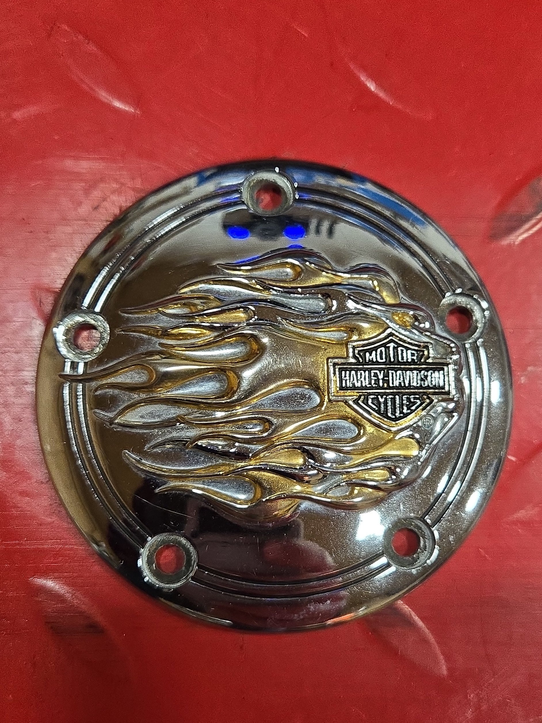 Harley Davidson Timing Cover Flames chrom gebraucht
