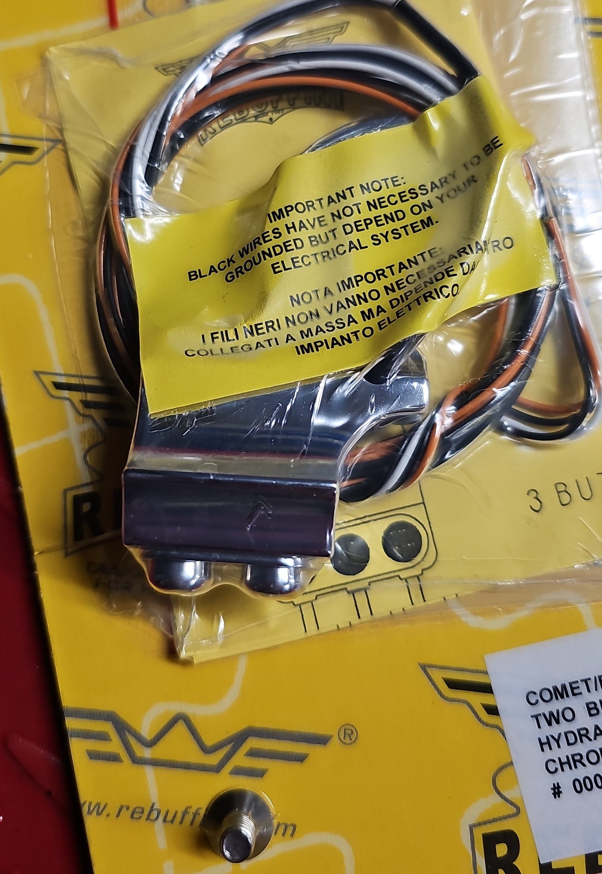 Harley REBUFFINI Taster 2 Buttons links chrom NEW