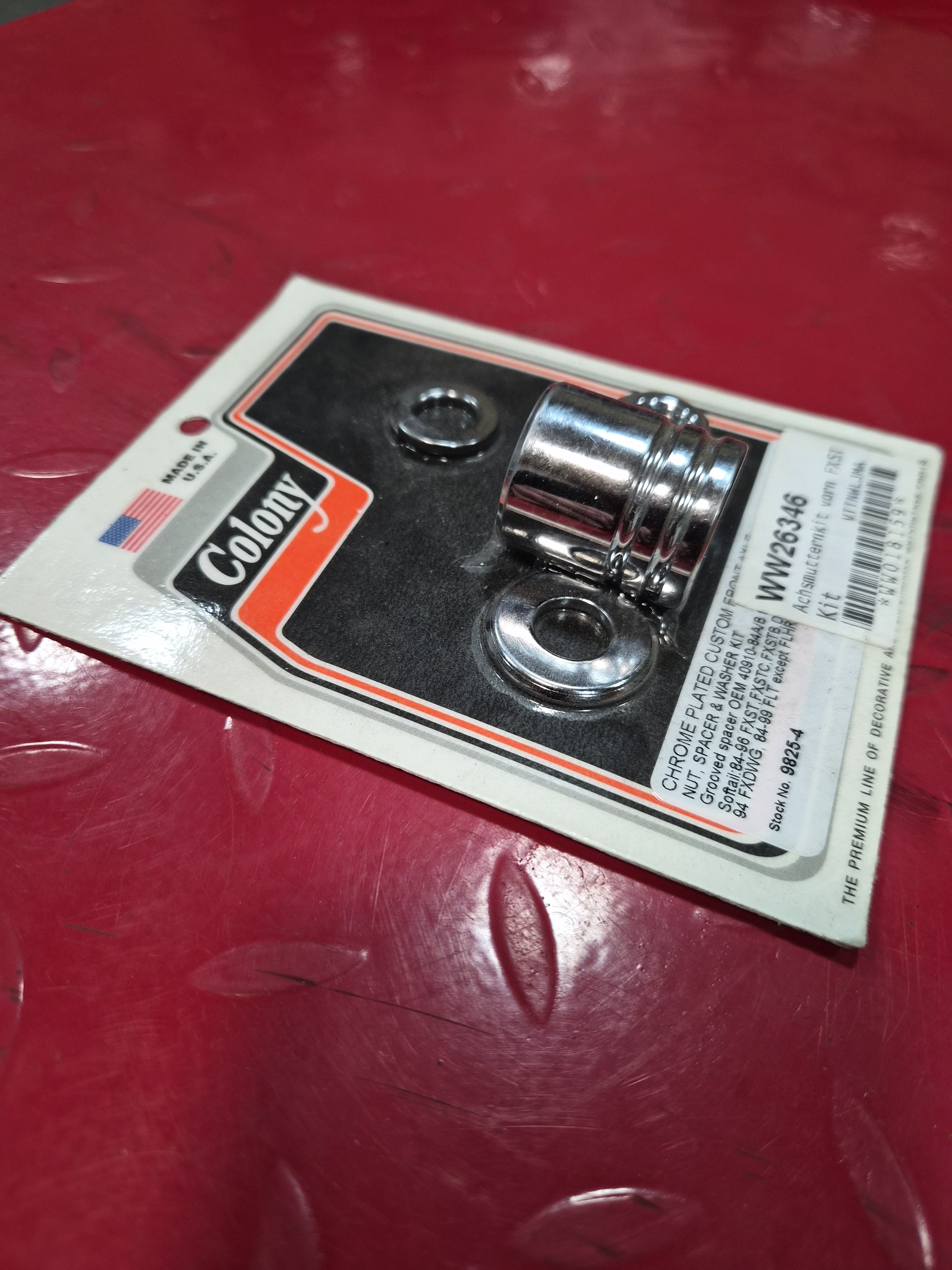 Harley Davidson BT front Axle Spacer Kit chrom