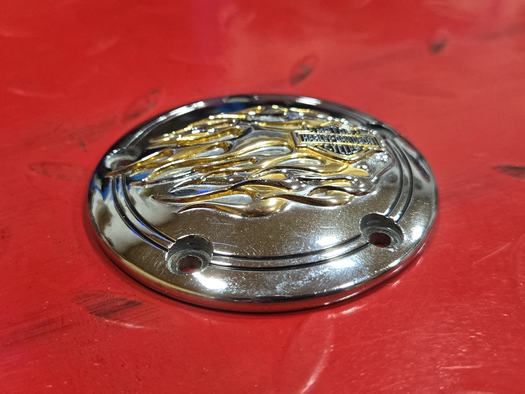 Harley Davidson Timing Cover Flames chrom gebraucht