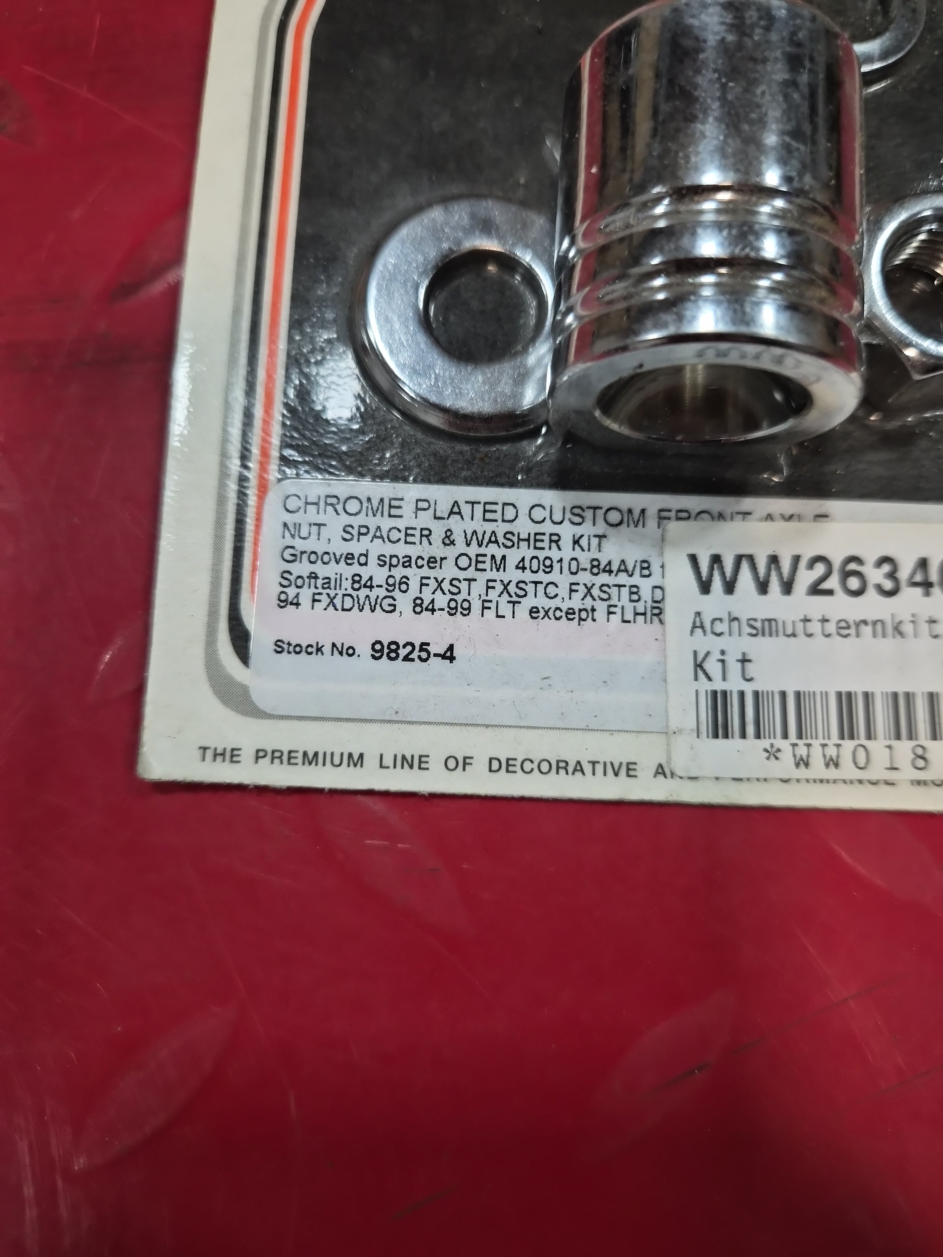 Harley Davidson BT front Axle Spacer Kit chrom