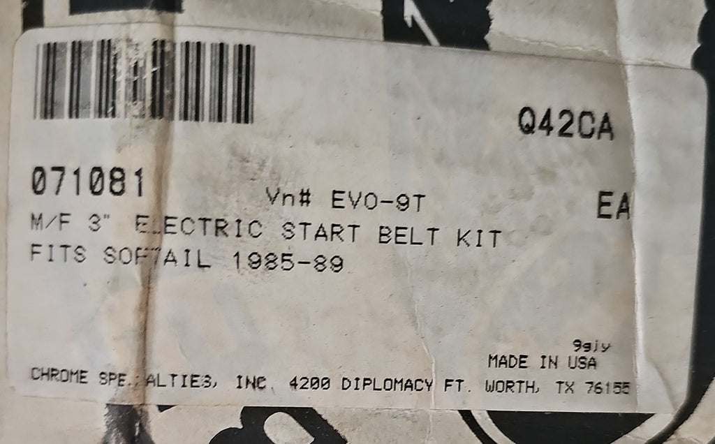 Harley Davidson EVO BELT DRIVE 3" NEW
