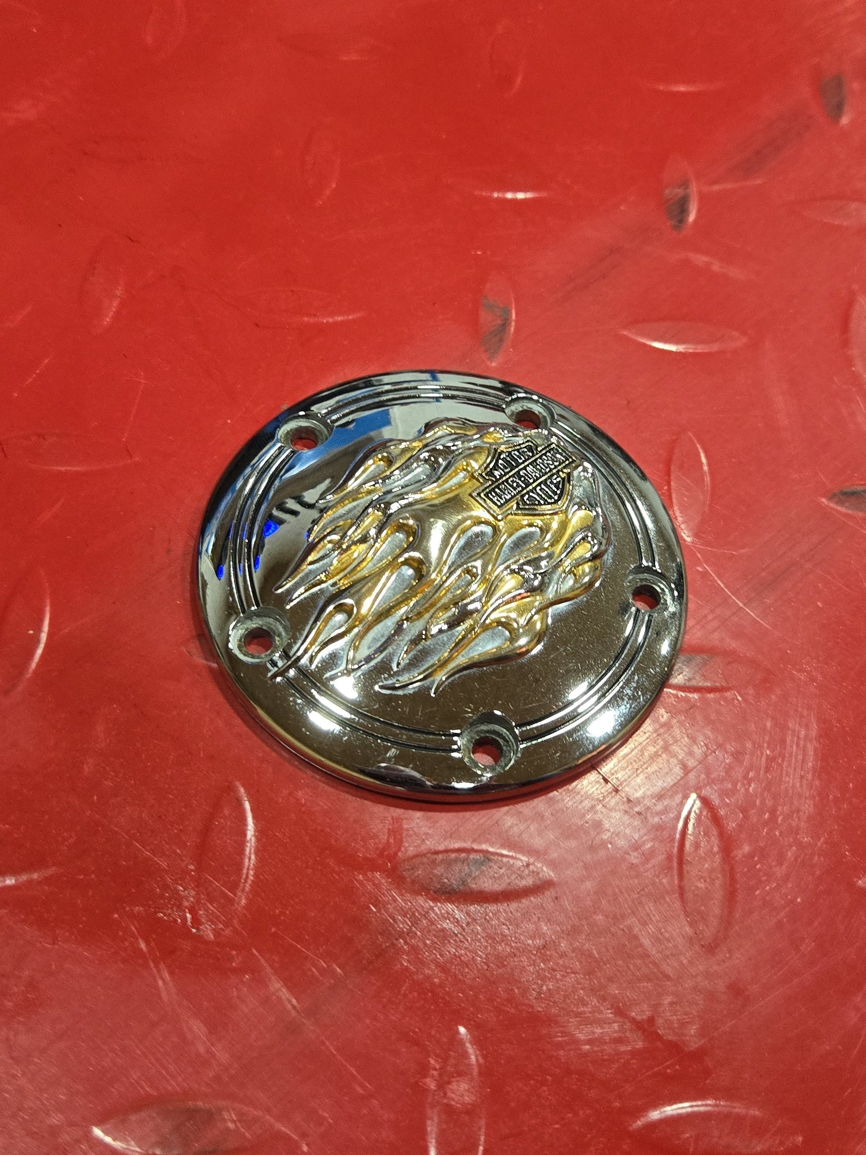 Harley Davidson Timing Cover Flames chrom gebraucht