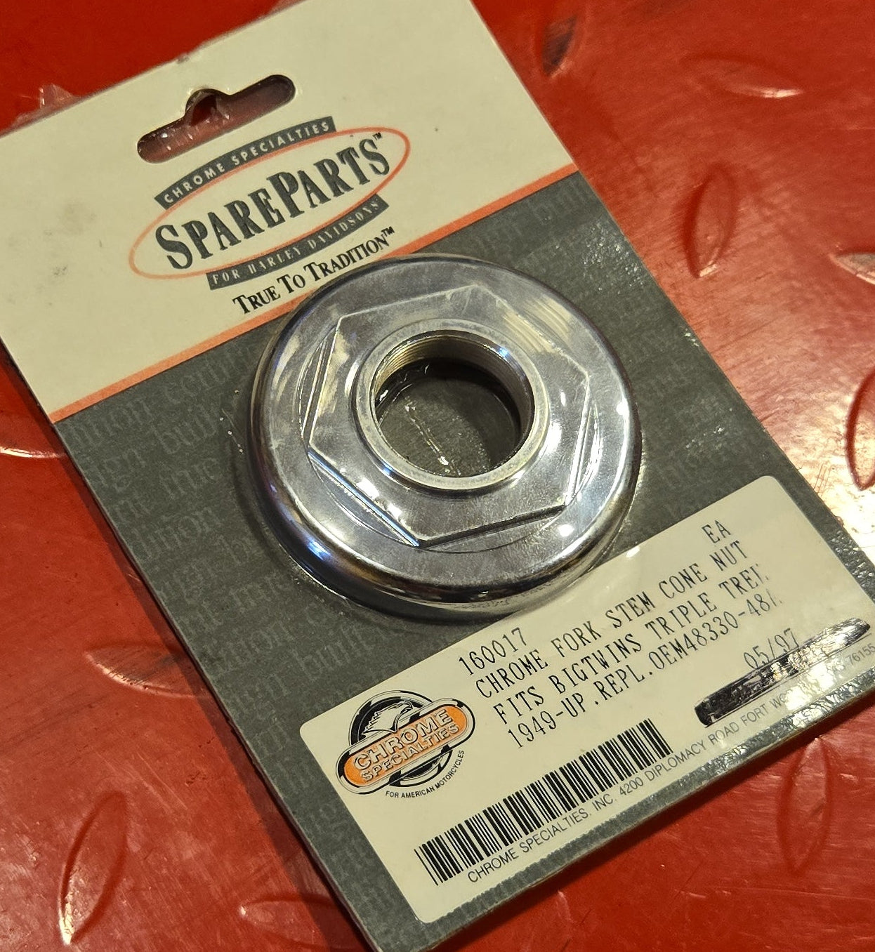 Harley Davidson Fork Stem Cone Nut chrom NEW