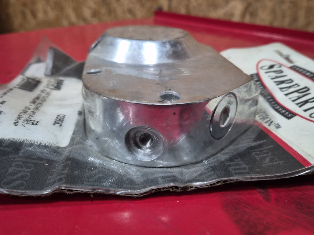 Harley Davidson Getriebeseitendeckel Trapdoor Alu poliert NEW