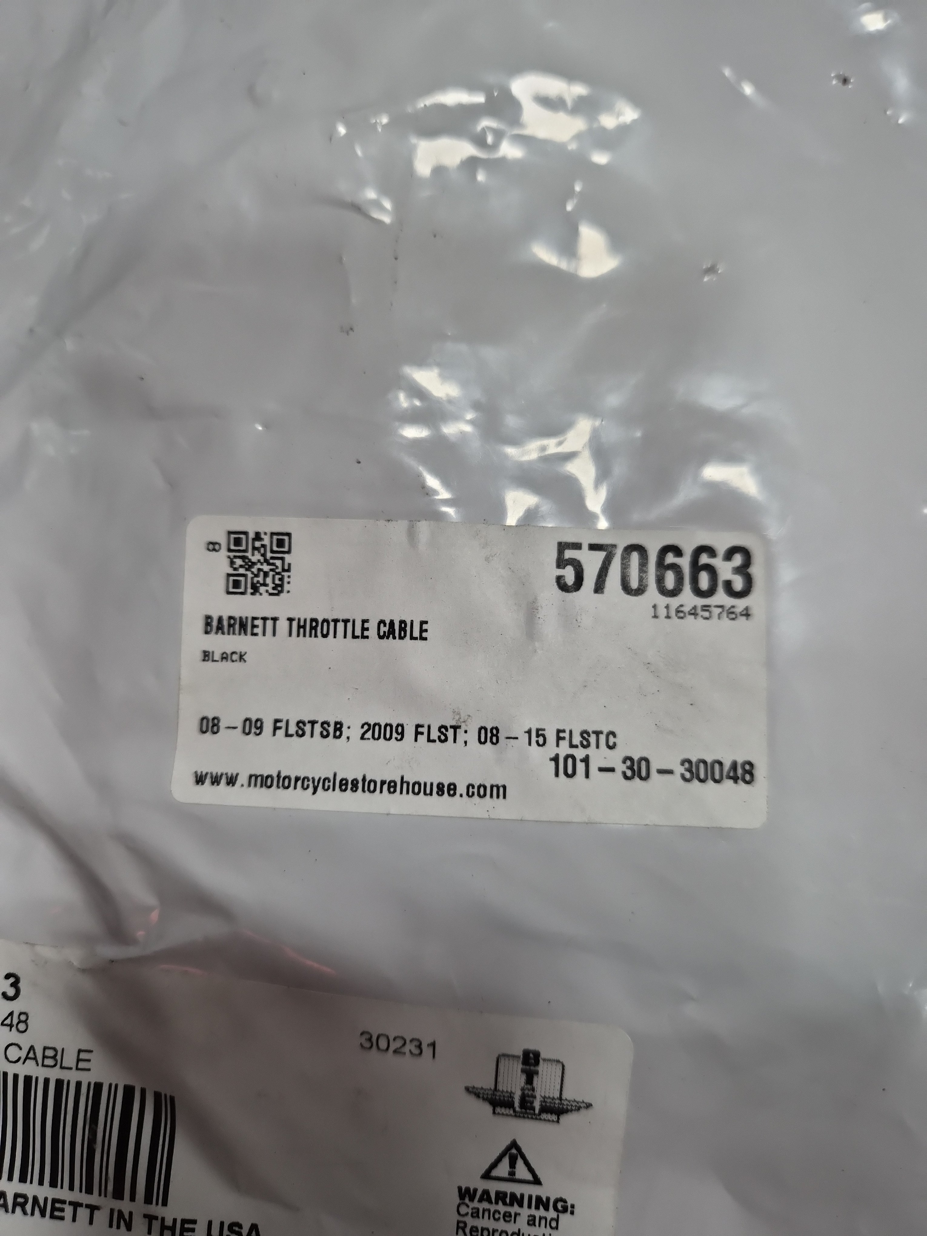 BARNETT Gaszug schwarz für Harley Davidson