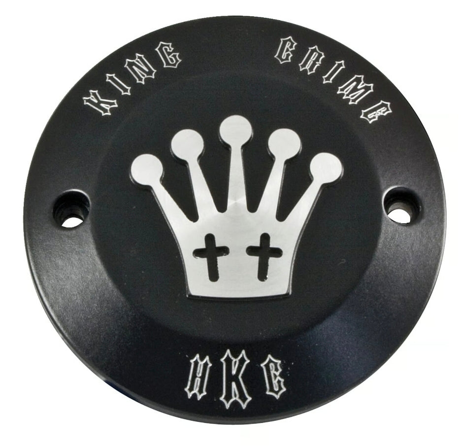 HELLS KITCHEN Pointcover "KING CRIME" für Harley Black NEW